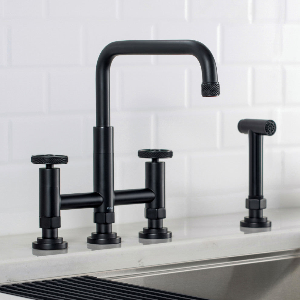 Urbix Bridge Kitchen Faucet, Matte Black