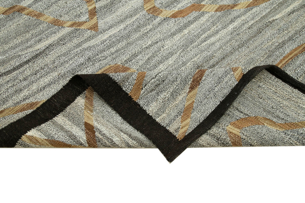 Rug N Carpet - Handmade Turkish 7' 9'' x 10' 1'' Modern Design Wool Kilim Rug
