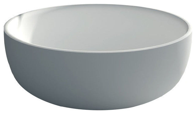 ADM Circular Freestanding Bathtub, Glossy White, 53.1"