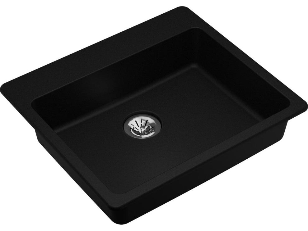 ELGAD2522PDBK0 Quartz Classic 25" x 22" ADA Sink with Perfect Drain, Black