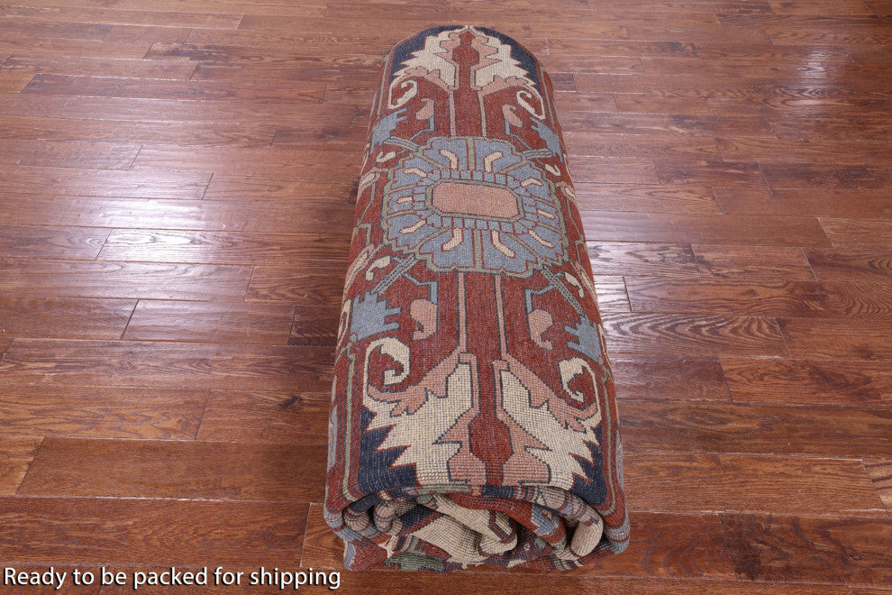 11' 11" X 14' 10" Heriz Serapi Hand Knotted Wool Rug - Q16019