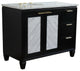 43" Single Vanity, Black Finish With White Carrara