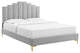 Elise Twin Performance Velvet Platform Bed Light Gray
