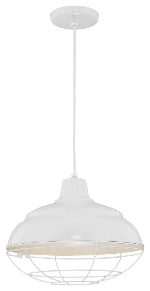 R Series Collection 14" Corded RLM Pendant, White