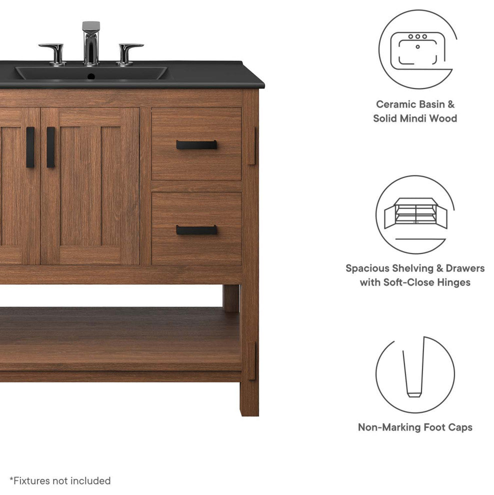 Ashlyn 36" Wood Bathroom Vanity - Walnut Black
