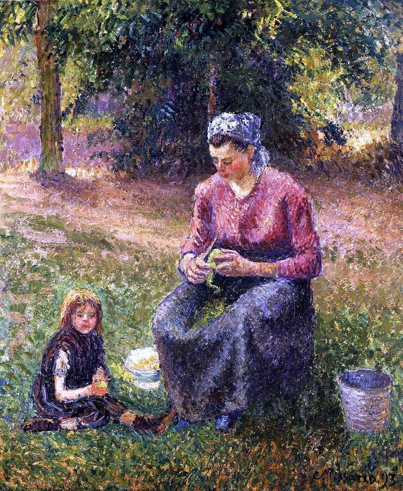 Camille Pissarro A Peasant Woman and Child- Eragny Wall Decal Print