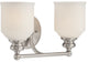 Melrose 2 Light Bath Bar, Satin Nickel