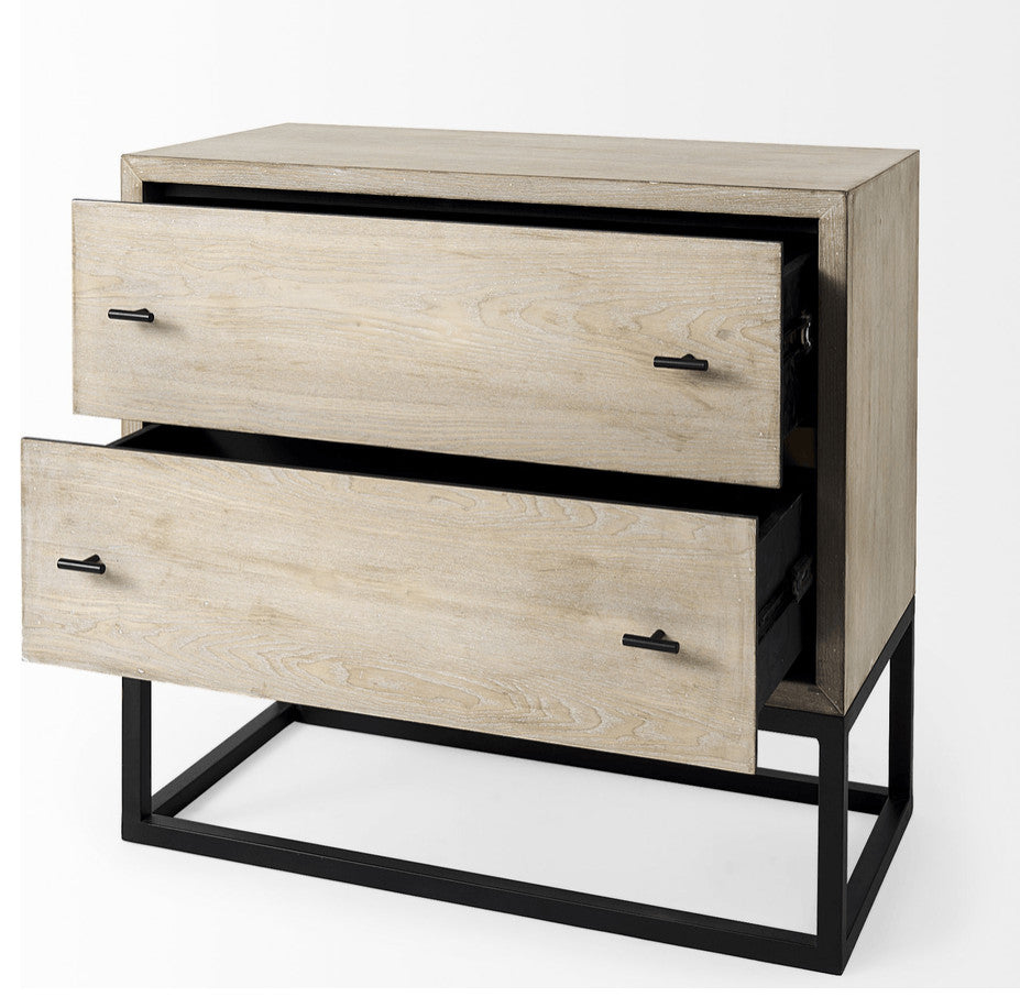 Rustic Modern Light Wash Two Drawer Chest