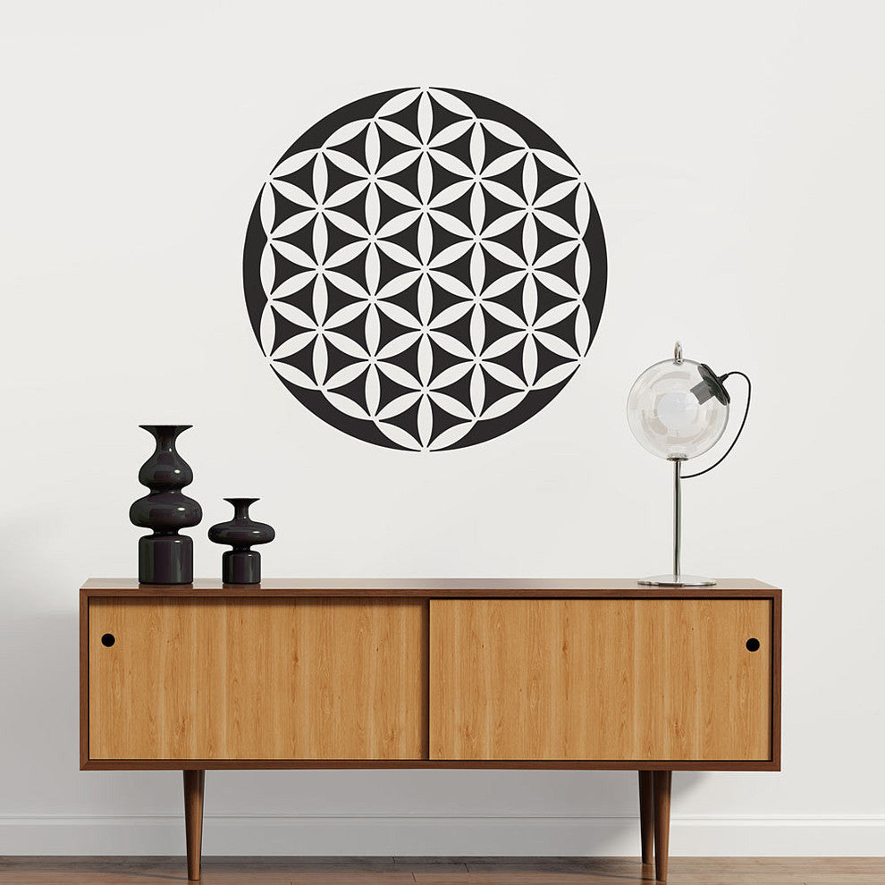 Mandala Stencil Flower of Life, Reusable For Walls, 36"