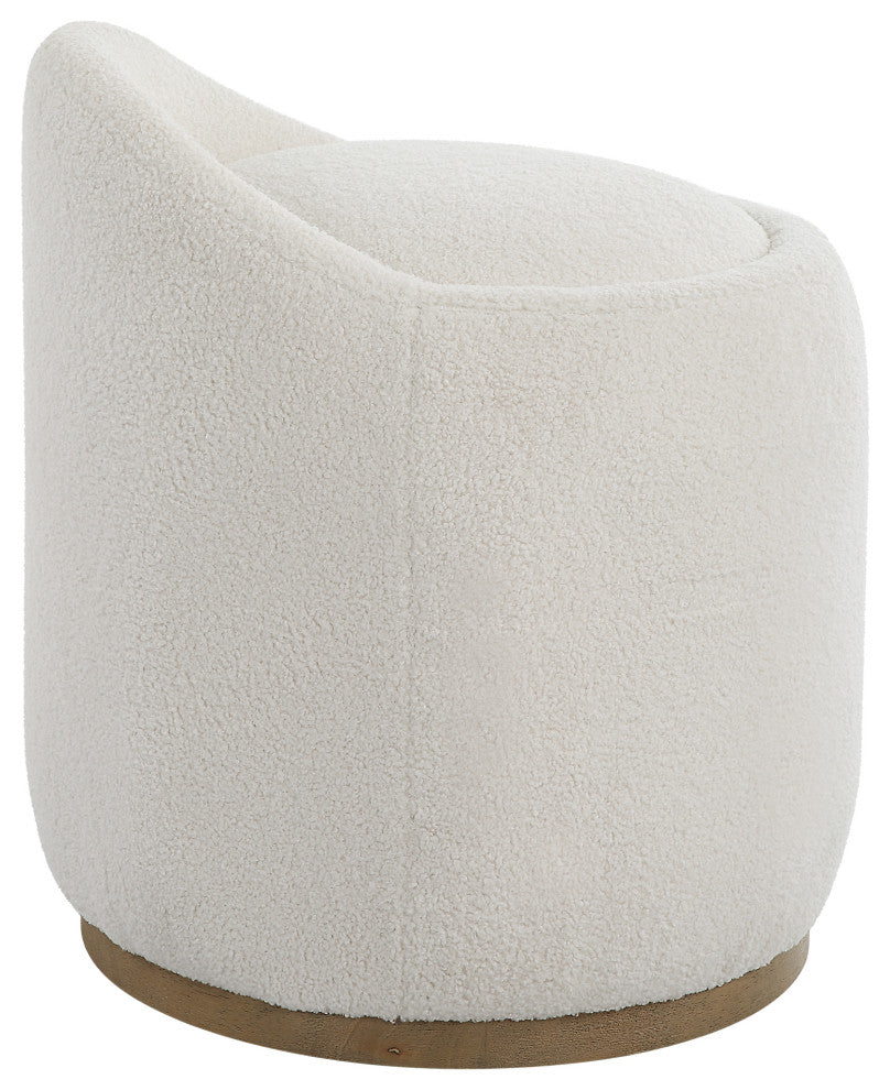 Swirl Swivel Sheepskin Ottoman