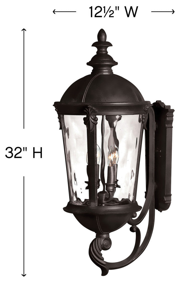 Hinkley Windsor 4 Light Black Wall Lantern, 1895BK