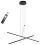 LED Modern Line Pendant Light Dimming, Remote, Aluminum Light, Black, 3 Lights