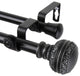 Galileo Double 13/16 inch dia. Curtain Rod, Black, 120"-170"