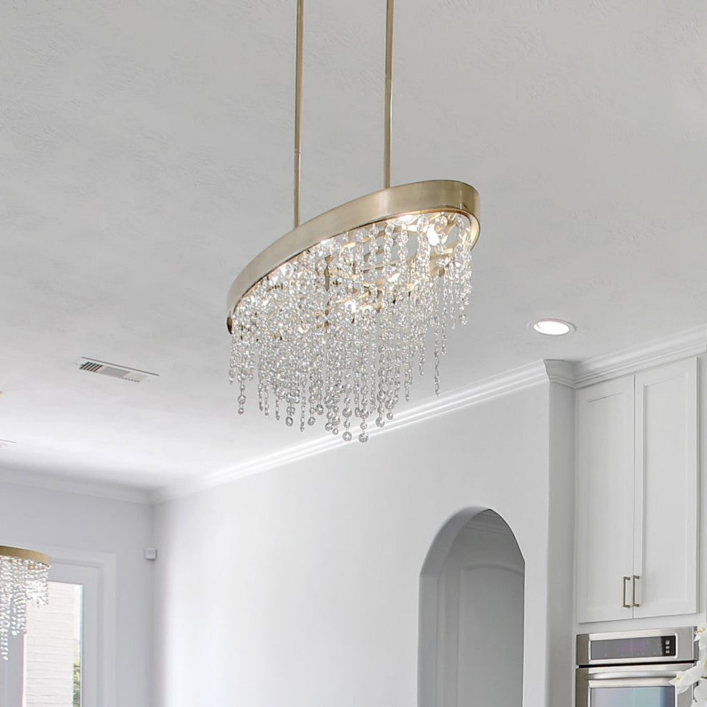 Crystorama Lighting Group WIN-619-CL-MWP Winham 8 Light 36"W - Black Forged