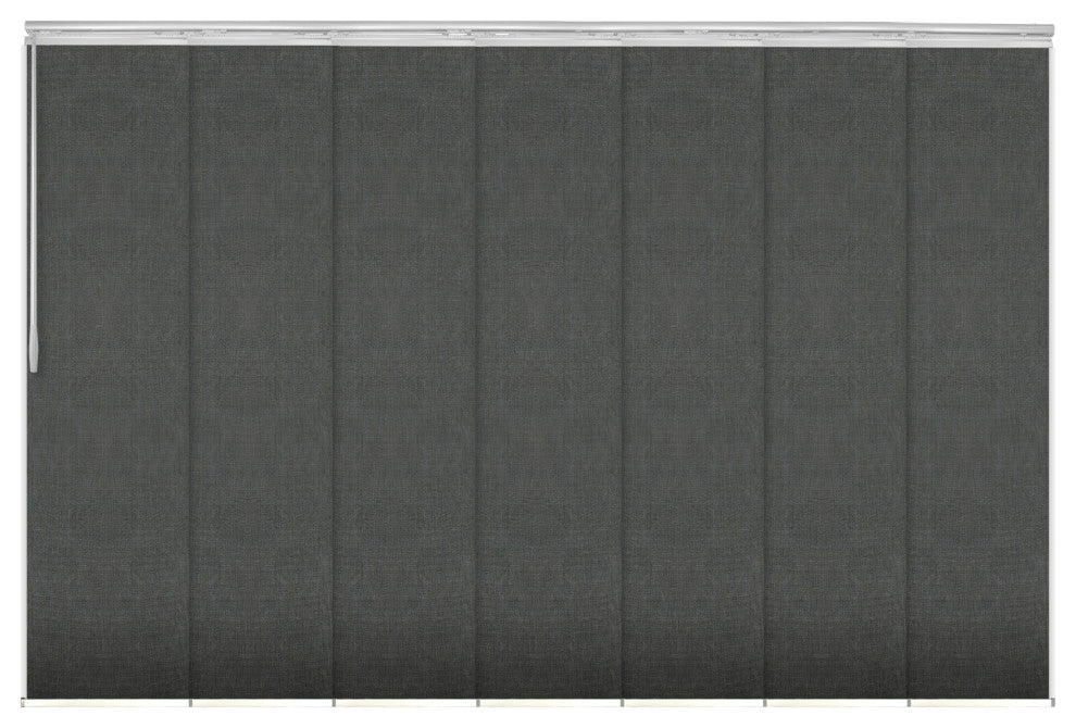 Koala Gray 7-Panel Track Extendable Vertical Blinds 110-153"W