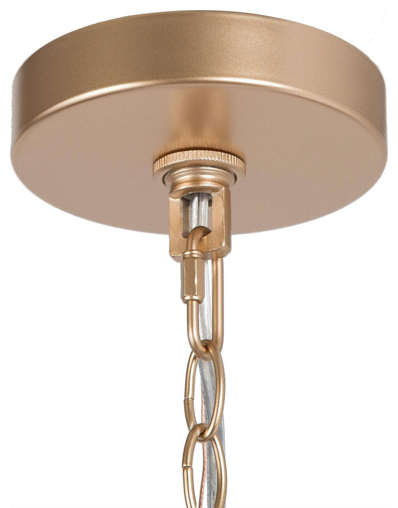 LNC Victoria Falls 3-Light Modern Metal and Gold Drum Crystal Shade Chandelier