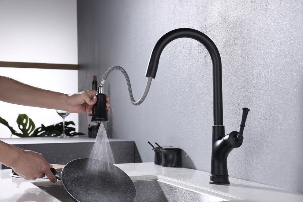 Workstation 42" Undermount Single Bowl Black Kitchen Sink With Faucet