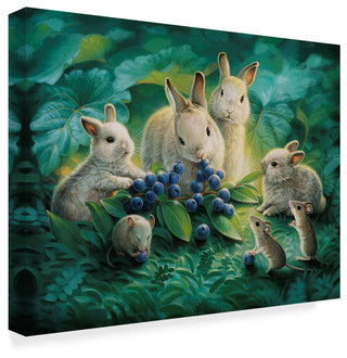 Kirk Reinert 'Blueberry Lunch' Canvas Art, 47"x35"