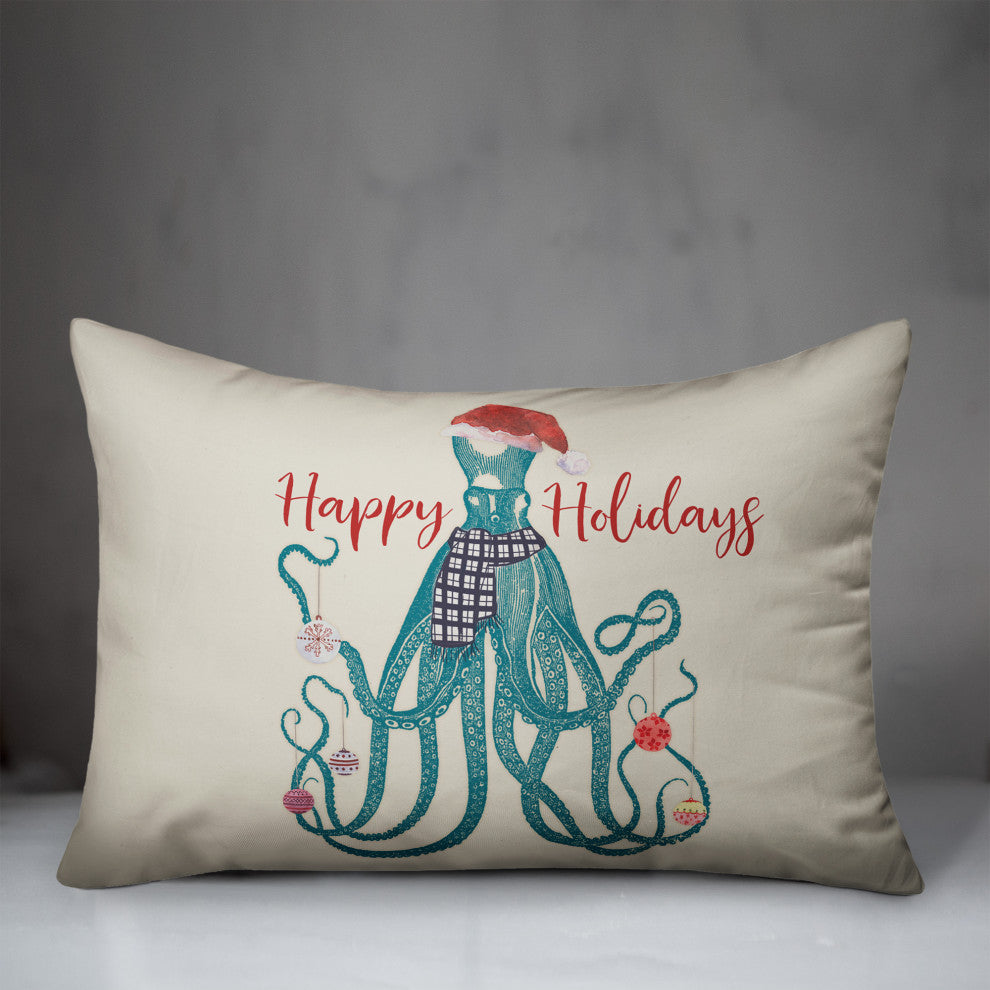 Holiday Octopus 14x20 Spun Poly Pillow