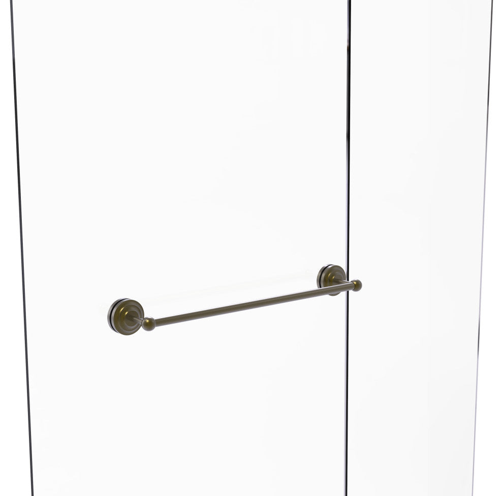 Que New 24" Shower Door Towel Bar, Antique Brass