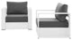 Lounge Chair Armchair, White Gray, Aluminum, Modern, Outdoor Hospitality