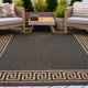 Giovanna Transitional Greek Key Black/Gold Indoor/Outdoor Area Rug, 5'x7'