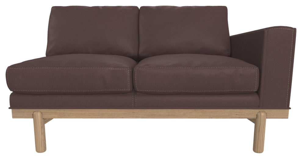 Cantor Right Arm Leather Sofa, Finish: Dove, Leather: Chia