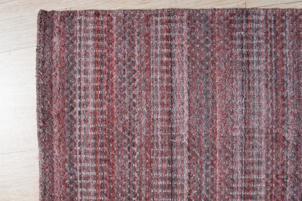 Handloom Wool Red Contemporary Super Grass Rug, 9'x12'