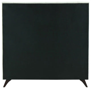 Elly Velvet Upholstered Bed, Cream, Queen