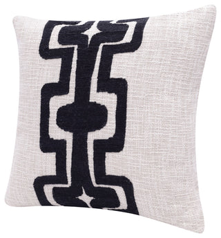 Stacy Garcia Handmade Throw Pillow, Onyx/Ivory, 20"x20"