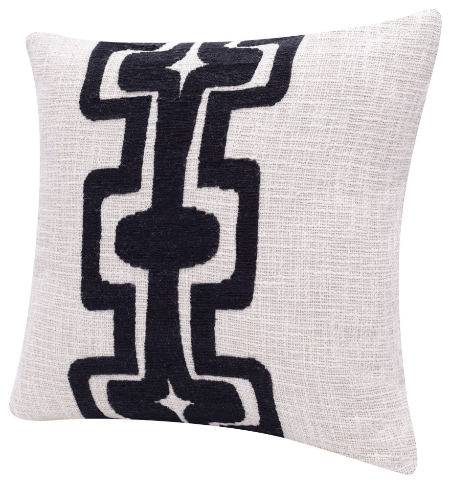 Stacy Garcia Handmade Throw Pillow, Onyx/Ivory, 20"x20"