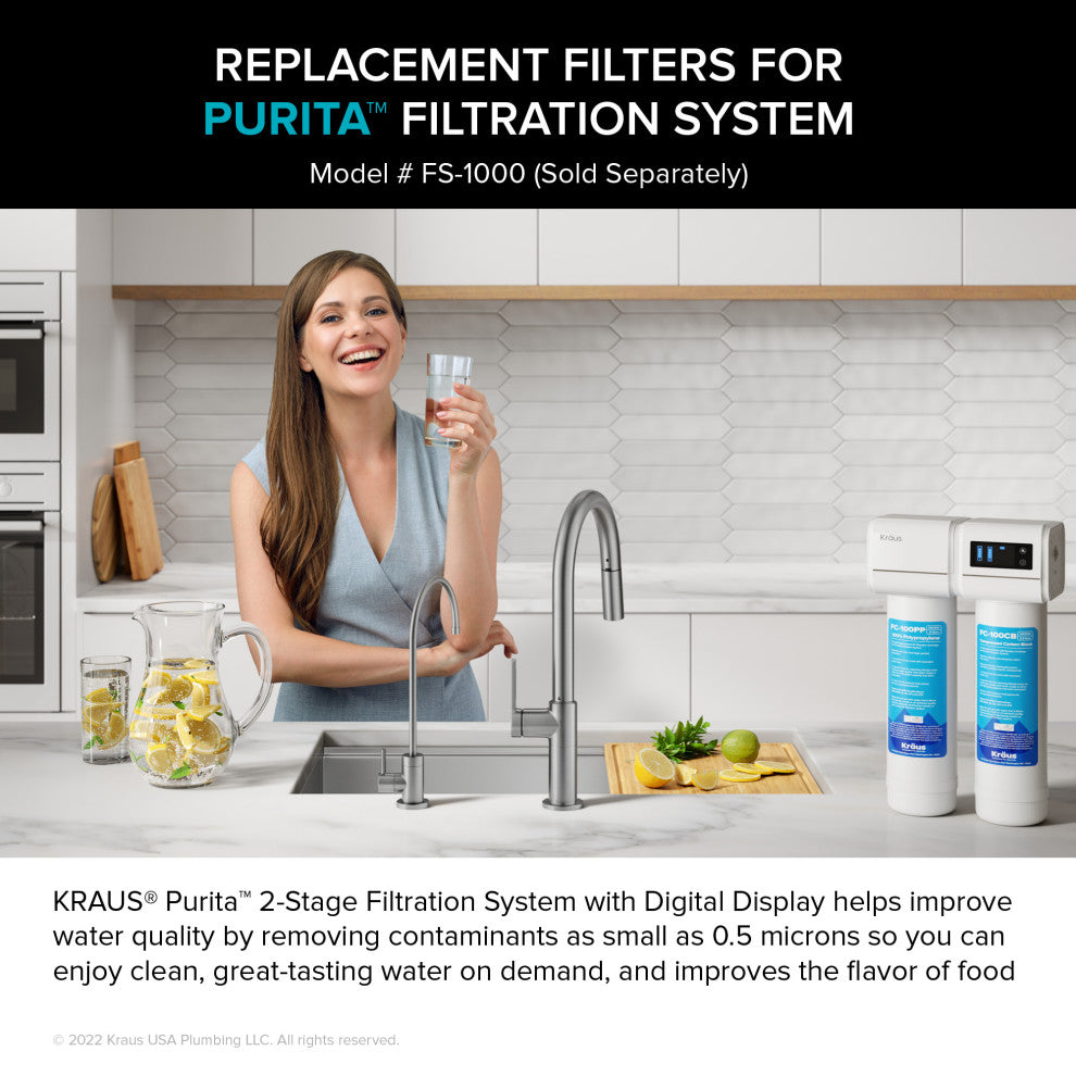 Purita 2-Stage Carbon Water Filtration, White