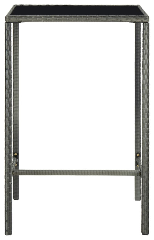 vidaXL Patio Bar Set Bistro Set Bar Stool with Cushions 5 Piece Poly Rattan Gray