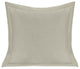 Luna Single Flanged Washed Linen Pillow, 20"x20", Light Tan