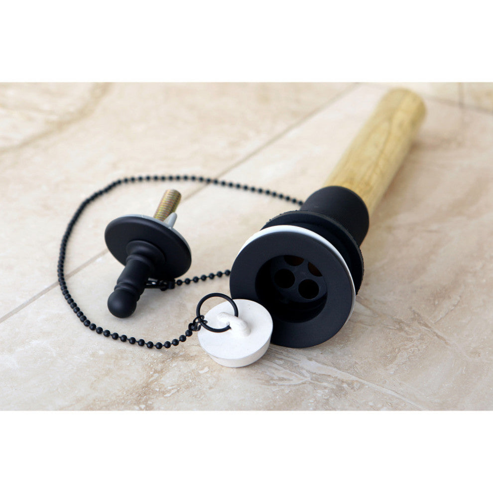 Kingston Brass Chain and Plug Pull-Out Drain without Overflow, Oil Rubbed Bronze