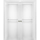 Sliding Interior Double Pocket Doors 48x96 in | Mela 7444 White Silk
