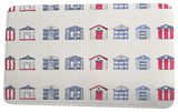 Nantucket Multi Beach Hut Stripe Print Bath Mat, Ivory, 17"x24"