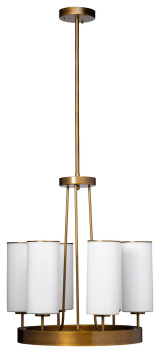 Kingdom Glass 6-Light Chandelier, Antique Brass
