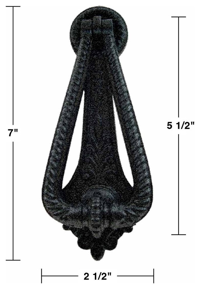 2 Piece Black Front Door Knocker Georgian Cast Iron Renovators Supply