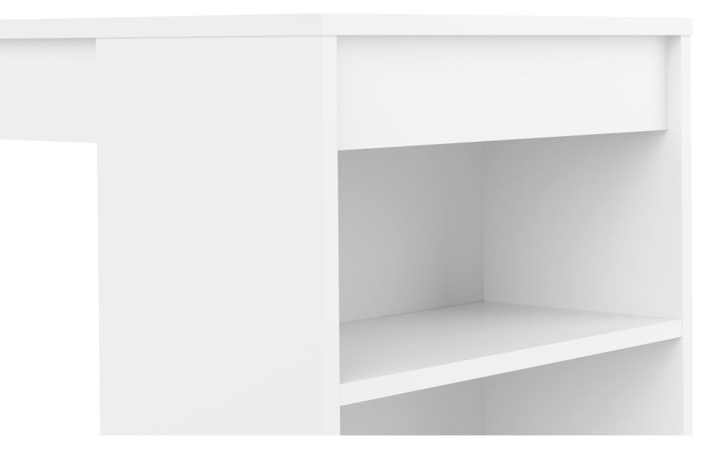 Contemporary Wood Small Bar Table With Shelving, White