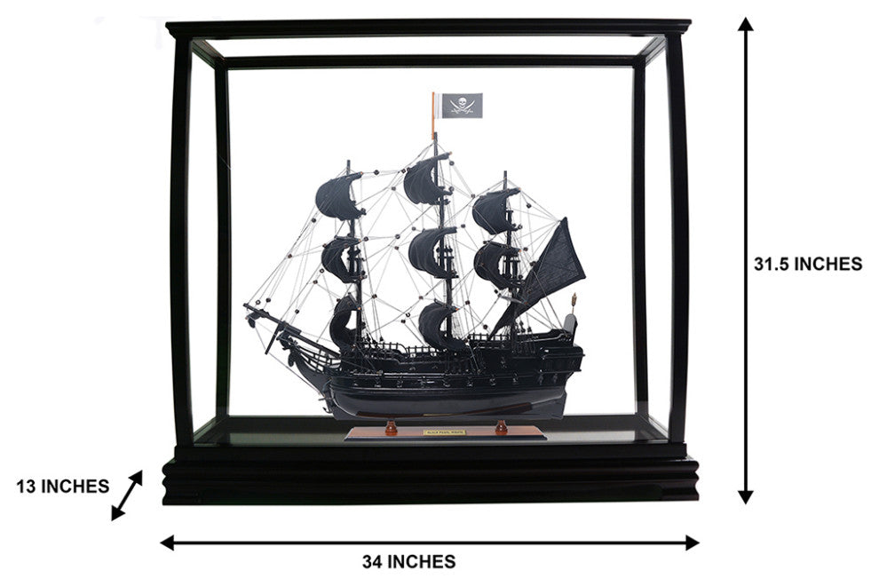 Display Case For Tall Ship Medium Wooden Display Case for Model Ships
