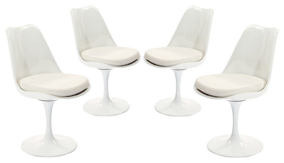 Modern Contemporary Kitchen Dining Side Chair Set of 4 White