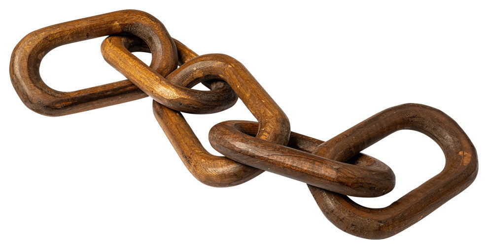 Alix 29Lx5W Brown Wooden Hand-Made 5 Link Chain