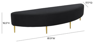 TOV Furniture Bianca Black Velvet King Bench