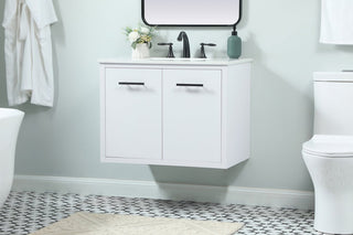 Home Living 19" Midcentury Modern White-Light Bathroom Vanity