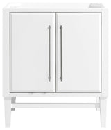 Mason 30" Vanity Only, White With Brushed Silver Hardware