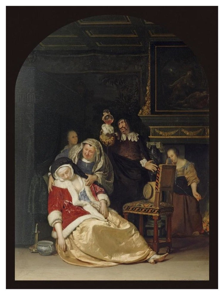 "The Doctor's Visit" Digital Paper Print by Frans van Mieris, 32"x42"