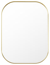 Trielle Rectangular Framed Bathroom Wall Mirror, Brushed Gold, 24"