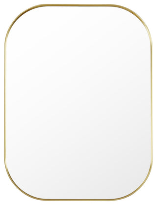 Trielle Rectangular Framed Bathroom Wall Mirror, Brushed Gold, 24"