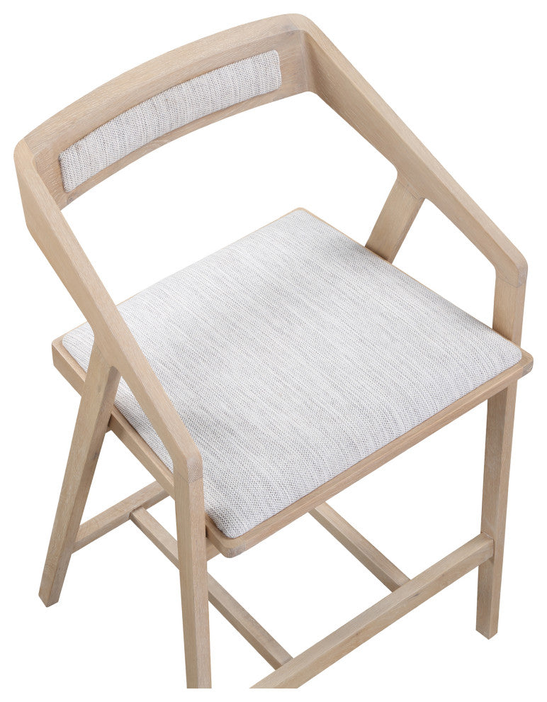 Padma Oak Counter Stool Light Grey